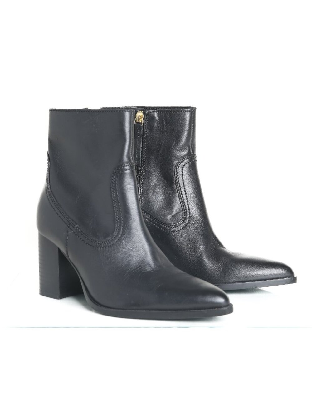 MANGO Leather Pointed Western Inspired Ankle Boots